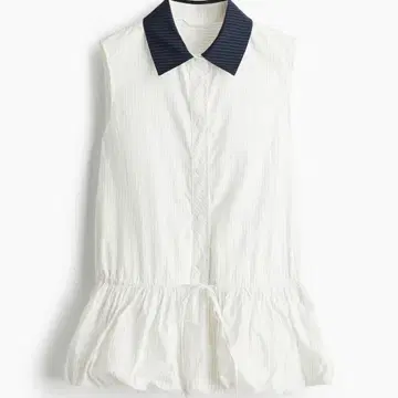 H&M 버블 헴 슬리브리스 블라우스 S 새상품