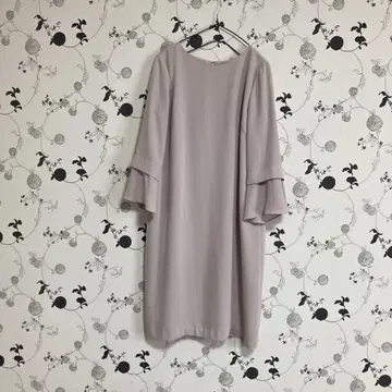 언타이틀 소매 플레어 원피스 포멀