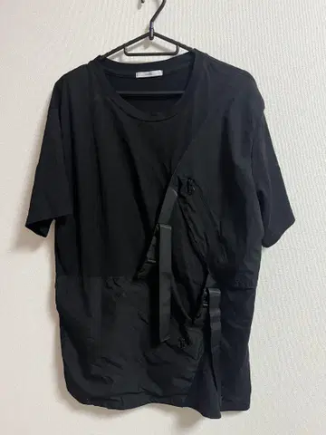 notable 비대칭 블랙 티셔츠