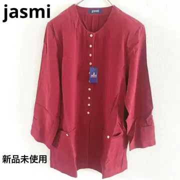 jasmi 블라우스 가디건 M 레드 실크 100% 엘레강트