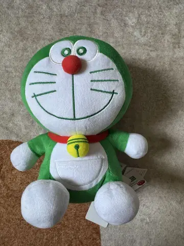 도라에몽 그린 컬러 봉제 인형 방울 포함 약 30cm