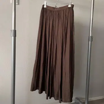 빈티지 새틴 개더 롱 스커트