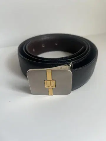 dunhill 가죽 벨트 블랙 실버 버클 심플 비즈니스
