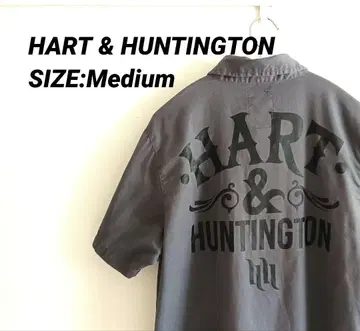 HART & HUNTINGTON 반팔 워크 셔츠 남성용 그레이