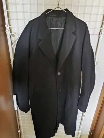 지유 니트 멜톤 체스터 코트 블랙 2XL
