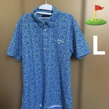 캘러웨이 꽃무늬 셔츠 L 사이즈 블루 골프웨어 새상품급!