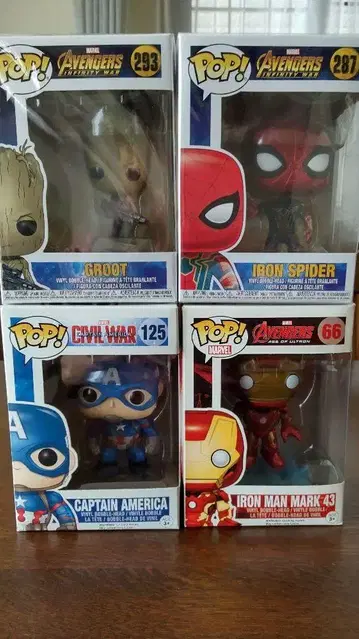 MARVEL 어벤져스 팝 피규어 4개 세트