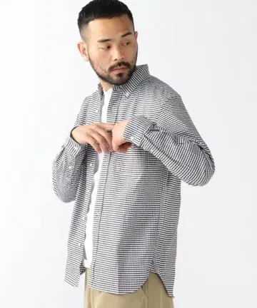BEAMS PLUS / 옥스퍼드 깅엄 체크 버튼 다운 셔츠