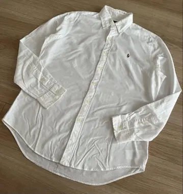 Ralph Lauren 샴브레 버튼 다운 셔츠 긴팔 화이트 M