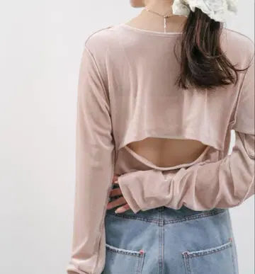 Kastane BACK 오픈 튤 TEE 핑크