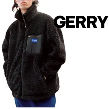 GERRY 별주 시프 보아 플리스 오버 사이즈 스탠드 블루종