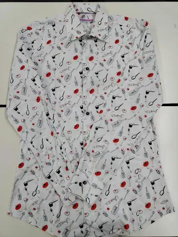COTON DOUX 요리 프린트 긴팔 셔츠 38/15