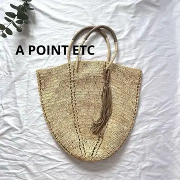 아포원 우테세 A POINT ETC 라피아 가죽 백 바스켓백