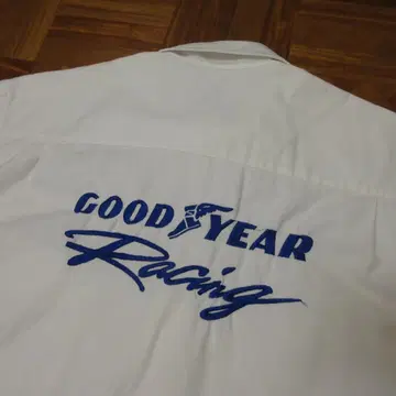 90s GOODYEAR Racing 굿이어 자수 반팔 셔츠 L