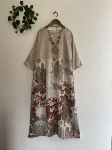 린넨 원피스 handmade 니트&프린트