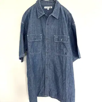 새상품급 유니클로 JW ANDERSON 데님 셔츠 반팔 XL