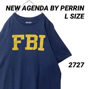 NEW AGENDA BY PERRIN FBI 로고 티셔츠 L 네이비