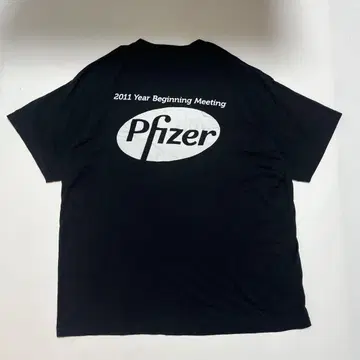 Pfizer 화이자 기업 티셔츠 XL 블랙 검정 양면 6860