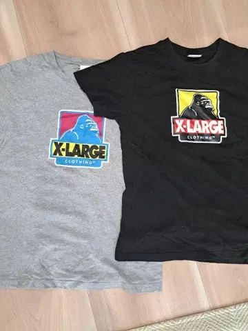 X-LARGE 티셔츠 세트 그레이 블랙 미키 도날드