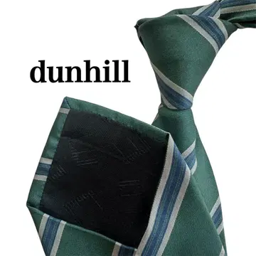 dunhill 다크 그린 스트라이프 넥타이