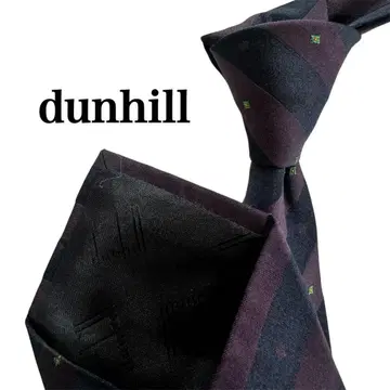 던힐 dunhill 남성용 넥타이 다크 퍼플 네이비 스트라이프 패턴