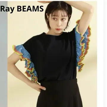 Ray BEAMS 빔즈 레이디 상의 티셔츠 블랙 프리