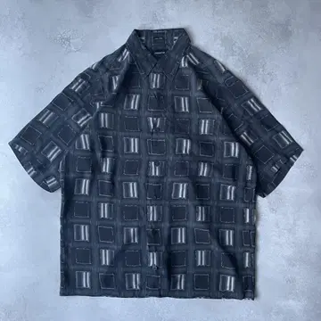 00s Claiborne 클레이본 실크 셔츠 반팔 셔츠 USA 블랙