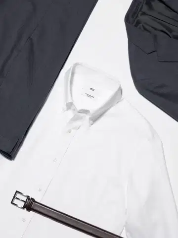 유니클로 슈퍼 논아이론 슬림 핏 셔츠 M