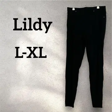 Lildy [L-XL] 허리 밴딩 스트레이트 데님 블랙