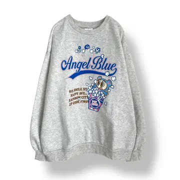 ANGEL BLUE 엔젤 블루 속기모 트레이닝복 맨투맨 그레이