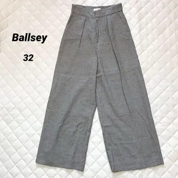 Ballsey 투모로우랜드 와이드 팬츠 하운드투스 체크 그레이 32