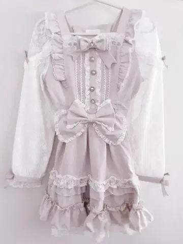 LIZ LISA 티아라 리본 티어드 원피스 핑크