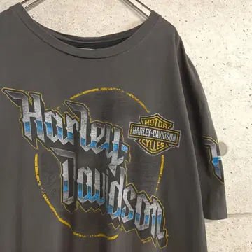 HARLEY-DAVIDSON/USED 프린트 티셔츠/로고/바이크