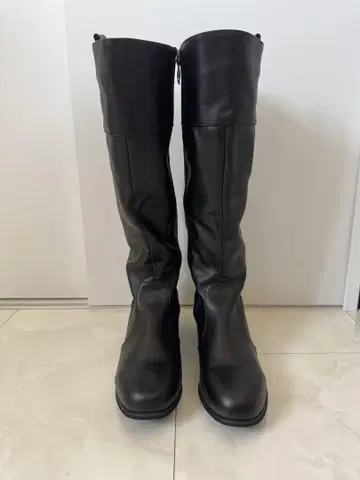 블랙 롱 부츠 합성 피혁 24.5cm