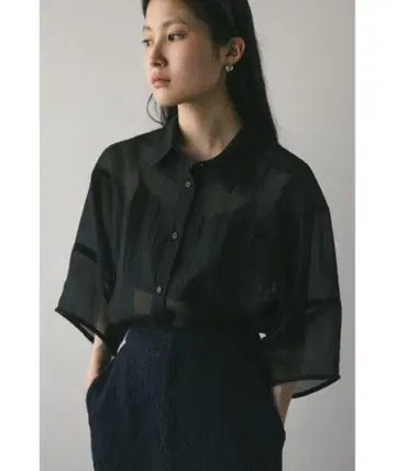 STYLEMIXER/스타일 믹서 코쿤 슬리브 시어 셔츠
