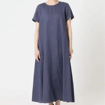 새상품급 저널 스탠다드 린넨 하프 슬리브 맥시 플레어 원피스