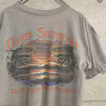 HARLEY-DAVIDSON/USED 프린트 티셔츠/늑대/로고