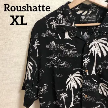 Roushatte (루샤트) 알로하 셔츠 블랙 LL 사이즈 남성용