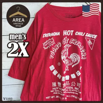 Sriracha 핫 소스 패턴 티셔츠 남성용 2X