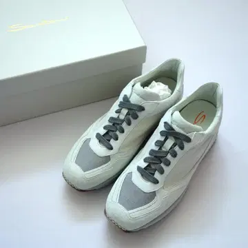 Santoni 산토니 화이트/그레이 댑 스니커즈