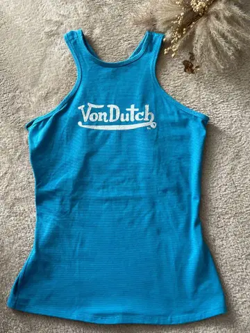 VonDutch 탱크탑 파란색 슬릿 디자인(XL)