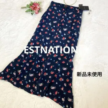 미사용 새상품 택 포함 ESTNATION 꽃무늬 롱 스커트 38