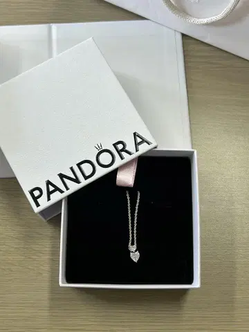 Pandora 실버 하트 목걸이