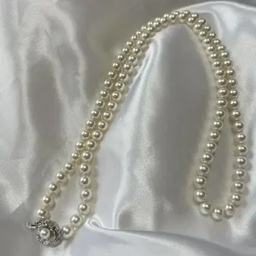 펄 목걸이 WINK SILVER 각인 있음