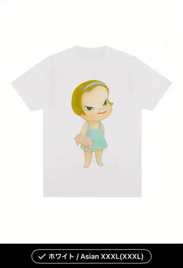 캐릭터 프린트 화이트 티셔츠 Asian 2XL
