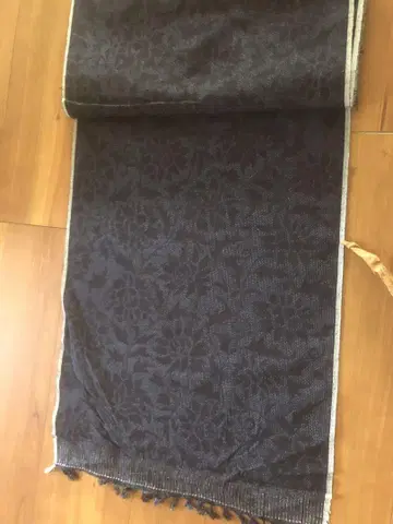 옷감 유키 쓰무기 기모노 다크 네이비 순수 실크