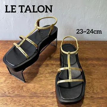 미사용 새상품 LE TALON 더블 스트랩 샌들 통굽