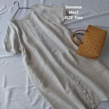 Samansa Mos2 린넨 래글런 원피스 프리 사이즈