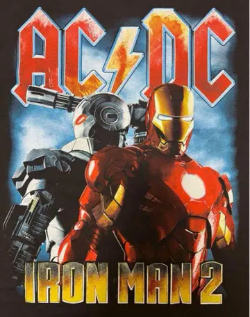 미사용 새상품 AC/DC IRON MAN2 티셔츠 L 사이즈 아이언맨