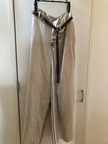 개럴개런트 절개 와이드 팬츠 린넨 혼방 패치워크 베이지